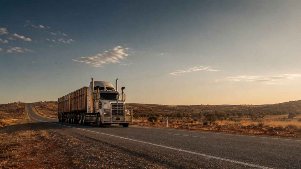 Heavy transport truck on the road