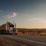 Heavy transport truck on the road
